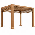 Holzpergola 300 x 300 x 230 cm braun mit Lattenüberdachung für Garten