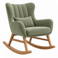Schaukelstuhl 105 x 75 x 95 cm aus Textil und Holz Grün für Wohnzimmer im Retro-Stil